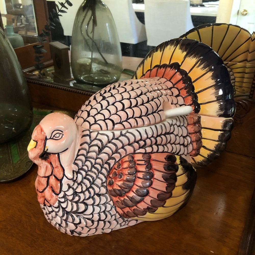 FITZ & FLOYD turkey soup tureen with ladle